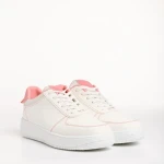 Дамски спортни обувки  бели с розово от еко кожа  Amista