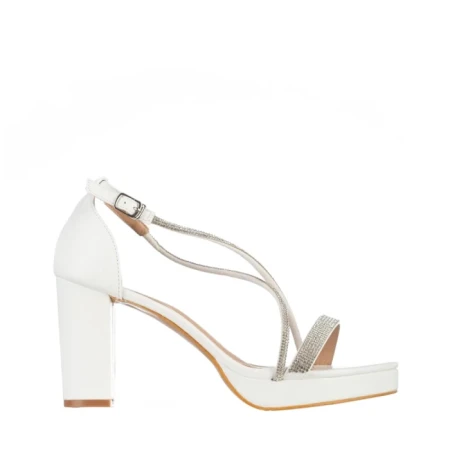 Дамски сандали бели  от еко кожа  Clarisa
