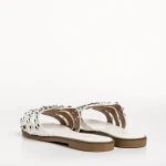 Дамски чехли  бели  от еко кожа  Alida