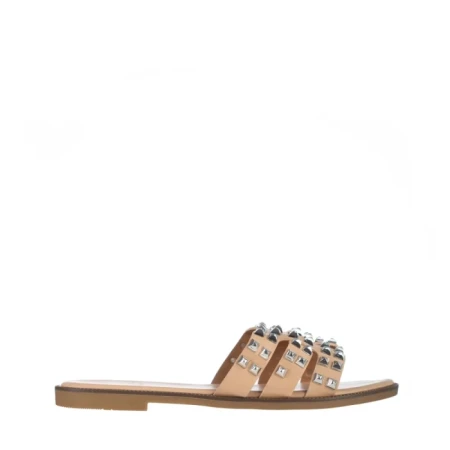 Дамски чехли  бежови  от еко кожа  Alida