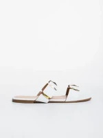 Дамски чехли  бели  от еко кожа  Ivanna