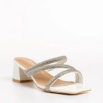 Дамски чехли  бели  от еко кожа  Bernice