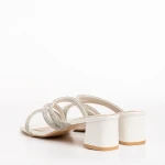 Дамски чехли  бели  от еко кожа  Bernice