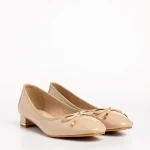 Дамски  обувки  бежови  от от лачена еко кожа Braidy