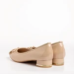 Дамски  обувки  бежови  от от лачена еко кожа Braidy