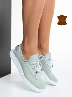 Всекидневни дамски обувки зелени от естествена кожа  Nilda