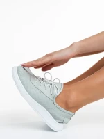 Всекидневни дамски обувки зелени от естествена кожа  Nilda