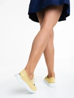 Всекидневни дамски обувки жълти от естествена кожа  Nilda