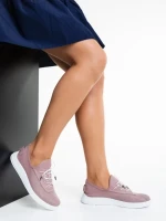 Всекидневни дамски обувки лилави от естествена кожа  Nilda