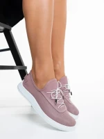 Всекидневни дамски обувки лилави от естествена кожа  Nilda