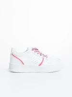 Дамски спортни обувки бели с розово от еко кожа  Gustava