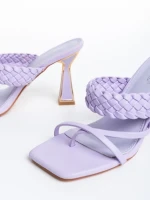 Дамски чехли  лилави от еко кожа  Jacobina