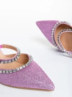 Дамски чехли  розови  от текстилен материал  Florinda