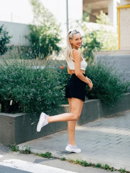 Дамски кецове  лилави от текстилен материал  Andreina