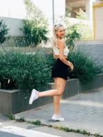 Дамски кецове  лилави от текстилен материал  Andreina