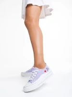 Дамски кецове  лилави от текстилен материал  Andreina