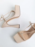 Дамски сандали  бежови от еко кожа  Kimbra