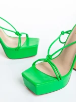 Дамски сандали  зелени  от еко кожа  Kimbra