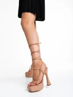 Дамски сандали  камел  от еко кожа  Kimbra