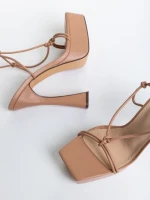 Дамски сандали  камел  от еко кожа  Kimbra