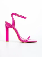 Дамски сандали  цикламени  от от лачена еко кожа  Kiera