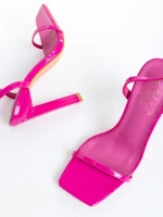 Дамски сандали  цикламени  от от лачена еко кожа  Kiera