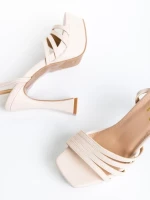 Дамски сандали  бежови от еко кожа  Kerime