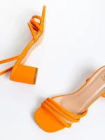 Дамски сандали  оранжеви  от еко кожа  Mariya