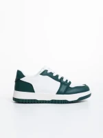 Дамски спортни обувки бели със  зелено от  еко кожа  Narine