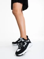 Дамски спортни обувки бели с  черно от текстилен материал  Penny