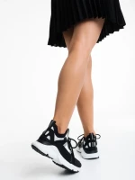 Дамски спортни обувки бели с  черно от текстилен материал  Penny