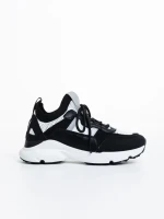 Дамски спортни обувки бели с  черно от текстилен материал  Penny