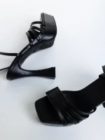 Дамски сандали  черни от  еко кожа  Kerime