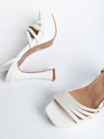 Дамски сандали  бели  от  еко кожа  Kerime