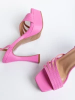 Дамски сандали  розови  от  еко кожа  Kerime