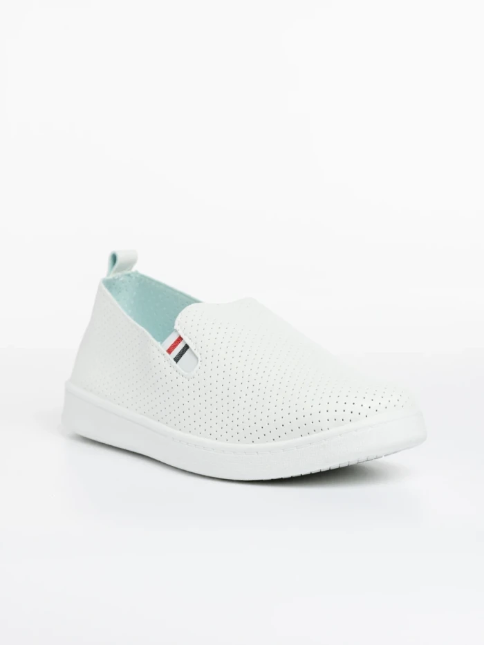 Мъжки спортни обувки  бели с черно  от еко кожа  Amias