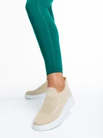 Дамски спортни обувки  бежови от текстилен материал  Rumiana