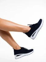 Дамски спортни обувки  тъмно сини  от текстилен материал  Davinia