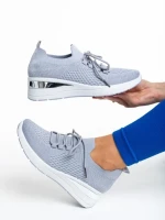 Дамски спортни обувки  сиви от текстилен материал  Davinia