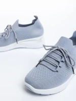 Дамски спортни обувки  сиви от текстилен материал  Davinia