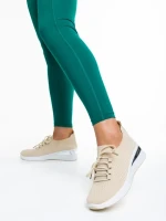 Дамски спортни обувки  бежови от текстилен материал  Davinia