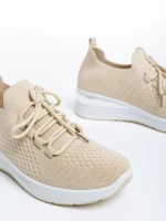 Дамски спортни обувки  бежови от текстилен материал  Davinia