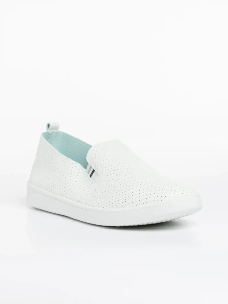 Мъжки спортни обувки  бели със сиво от еко кожа  Amias