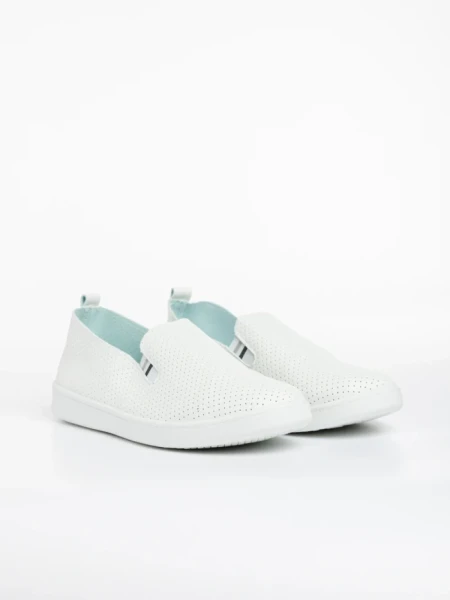 Мъжки спортни обувки  бели със сиво от еко кожа  Amias