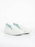 Мъжки спортни обувки  бели със сиво от еко кожа  Amias