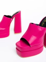 Дамски чехли  цикламени  от еко кожа  Davena