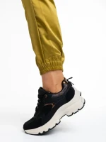 Дамски спортни обувки  черни  от еко кожа  и текстилен материал  Carlisa