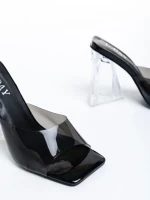 Дамски чехли  черни  от еко кожа  Stefana