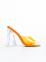 Дамски чехли  оранжеви  от еко кожа  Stefana