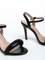 Дамски сандали  черни  от еко кожа  Ruzana